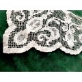 Hand knotted filet lace edging - damaged -