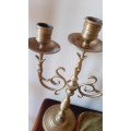 Heavy brass candelabra/candlestick holder - 39 cm high