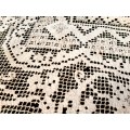 Hand knotted file lace tablecloth - has breaks - 75 x 75cm