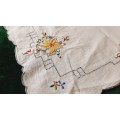 Embroidered tray cloth/ place mats- cotton- cream - 26 x 46 cm