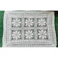 Crochet mat/ tray cloth - white -  31 x 40 cm