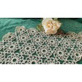 Crochet doily/doilie - diamond shape 52 x 27cm - ecru colour