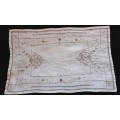 Embroidered tray cloth - linen - 41 x 26 cm