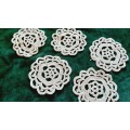 5 small crochet doilies or coasters - 8cm