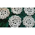5 small crochet doilies or coasters - 8cm