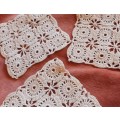 4 small crochet squares - 8 x 8 cm