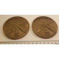 Brass Medalion two pc  Banco da Madeira 1920-1995