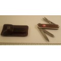 Victorinox Swiss Army Knife - Classic SD Chocolate logo leather Pouch