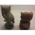 Two Stone carved ornament Owls as per pictures