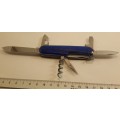 Victorinox Swiss Army Knife - Spartan Blue Translucent Scales   Good Condition