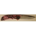 Buck folding knife with lock blade and side clip Bantam Blaze Pink  Made in USA  285