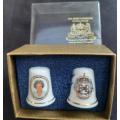 H. M. QUEEN ELIZABETH II Golden Jubilee Thimble set boxed 1952 - 2002