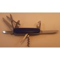 Swiss Army knife Mountaineer Victorinox Blue Scales Vintage Grooved Cork Screw