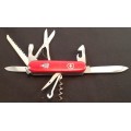 Victorinox Swiss Army knife (Huntsman) with Red Scales and Logo