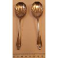 Two Vintage Edwardian Design Dessert Spoons  epns