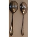 Two Vintage Edwardian Design Dessert Spoons  epns