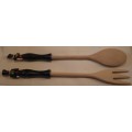 Salad serving set as per pictures wood from Budapest