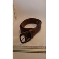 DOUBLE LEATHER BELT El Paso Brown Basket Weave size on belt size on 36 inch