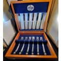 12 pc AMC Knife and Fork set in wooden box