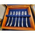 12 pc AMC Knife and Fork set in wooden box