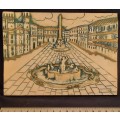 Navona Square, Piazza Navona, in Rome, Italy Length size 18.5 Hight 13.5