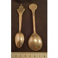 Collectable  Spoons with Chicken inlay Portugal and  Huis en Haard .Hearth and Home