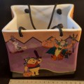 Winnie The Pooh 100 Acre Halloween  Disney 2000 Ceramic Flower Basket