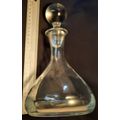 Glass  Ships Decanter wide bottom with glass stopper