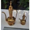 Two Small Arabian Coffee  Dallah (Coffee Pot)  As per pictures Big Hight 22 cm small Hight 13 cm