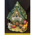 Blue Sky clay works Puppy Play House tea light made in Canada year 2008