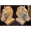 Horse Heads  stonelite  two pc Book ends  Post net only due to weight 4kg Hight 24 cm by w 20 cm