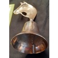 Brass Bell hand held Horses Head Hight  17cm width 7.5 cm