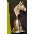 Brass Bell hand held Horses Head Hight  17cm width 7.5 cm
