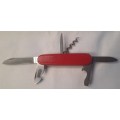 Vintage Elinox -Spartan  Swiss Army Knife With Red Scales Main blade has been reshaped on the tip