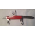Vintage Elinox -Spartan  Swiss Army Knife With Red Scales Main blade has been reshaped on the tip