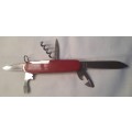 Spartan  Swiss Army Knife With Red Scales Good Condition