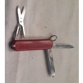 Swiss Army Knife .Victorinox- Classic Red Scales 58 mm older model sak logo faded