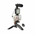 DW-Professional Vlogging Kit With Tripod LED Video Light And Phone Holder - AY-49