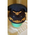 S.A.A.F COLONEL CAP WITH BULLION WIRE PEAK AND EAGLE BADGE