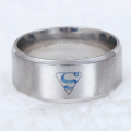 10MM Stainless Steel titanium Superman Ring Size 6-13