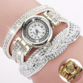 Rhinestone Bracelet Wrap Plat watch
