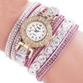 Rhinestone bracelet wrap watch