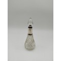 Antique Sterling Silver collar Hobnail Cut Glass Perfume Bottle