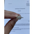 Beautiful ladies Diamond Halo Cluster Ring. Set with +- 1ct Diamonds, Set in 9ct white gold