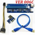6 PACK - (PCI-E 1X to 16X Ver006c Riser Card + 600mm USB 3.0 Cable + Power Cable)