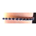 925 -Sterling Silver and Genuine Sapphires Tennis Bracelet
