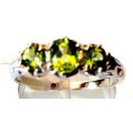 Sterling Silver and Genuine Peridots Ring