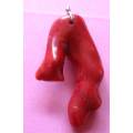 Sterling Silver  & Red Coral  Pendant 16.46 grams