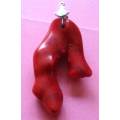 Sterling Silver  & Red Coral  Pendant 16.46 grams