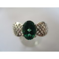 Sterling Silver and Green Topaz Ring